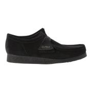 Zwarte Wallabee Suède Schoenen Clarks , Black , Heren