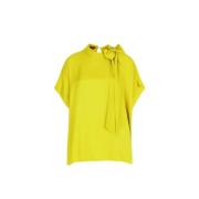 Zijden Jacquard Oversize Top met Gele Strik Carolina Herrera , Yellow ...