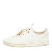 Pre-owned Leather sneakers Louis Vuitton Vintage , White , Dames