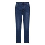 Blauwe Slim-Fit Stretch Denim Jeans Hand Picked , Blue , Heren