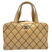 Pre-owned Leather chanel-bags Chanel Vintage , Beige , Dames