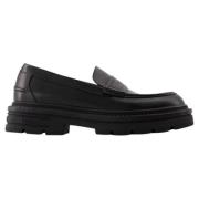 Leather flats Versace , Black , Dames