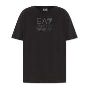 T-shirt met logo Emporio Armani EA7 , Black , Dames