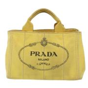 Pre-owned Canvas prada-bags Prada Vintage , Yellow , Dames