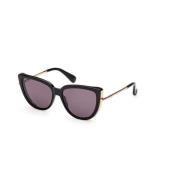 Shiny Black Smoke Zonnebril Max Mara , Black , Unisex