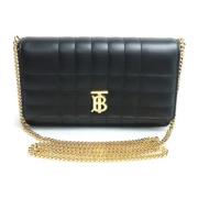 Pre-owned Leather shoulder-bags Burberry Vintage , Black , Dames