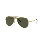 Nieuwe Aviator Zonnebril Groene Lens Ray-Ban , Yellow , Unisex