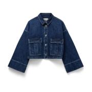 Wayne Denim Jack Blanche , Blue , Dames