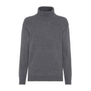 Grijze Kasjmier Ribgebreide Trui Brunello Cucinelli , Gray , Dames