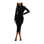 Zwarte Midi Jurk Vestit.lungo/dress Silvian Heach , Black , Dames