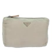 Pre-owned Fabric clutches Prada Vintage , Beige , Dames