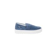 Blauwe Leren Mocassins voor Mannen Antony Morato , Blue , Heren