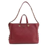 Pre-owned Leather handbags Chanel Vintage , Red , Dames