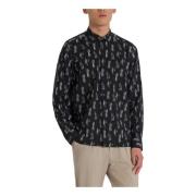 Zwarte Print Lange Mouw Shirt Antony Morato , Black , Heren