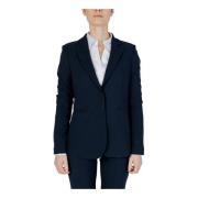 Blauwe V-Hals Revers Blazer Sandro Ferrone , Blue , Dames