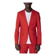 Rode Effen Geknoopte Blazer Antony Morato , Red , Heren