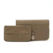 Pre-owned Leather wallets Hermès Vintage , Brown , Dames