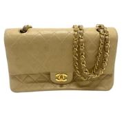 Pre-owned Leather chanel-bags Chanel Vintage , Beige , Dames