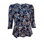 Blauwe 3/4-mouw Marcia Blouse IN Front , Multicolor , Dames