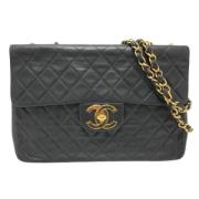 Pre-owned Leather chanel-bags Chanel Vintage , Black , Dames