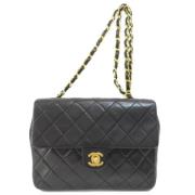 Pre-owned Leather shoulder-bags Chanel Vintage , Black , Dames