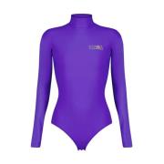 Gedrukt Body met Hoge Hals MM6 Maison Margiela , Purple , Dames