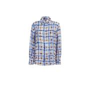 Zijden Saraband Print Shirt Marni , Blue , Dames