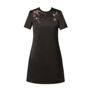 Kleurrijke Steenversierde Mini Jurk Erdem , Black , Dames