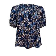 Blauwe 1/2 mouw Joyce Blouse IN Front , Multicolor , Dames