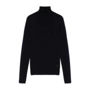 Navy Blue Wool Turtleneck Sweater Chloé , Blue , Dames