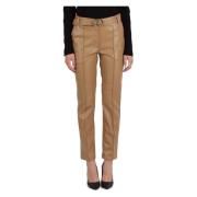 Imitatieleren Broek met Afneembare Riem Twinset , Brown , Dames