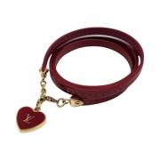 Pre-owned Leather bracelets Louis Vuitton Vintage , Red , Dames