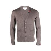 Relaxed Fit V-hals Merino wol vest Thom Browne , Brown , Heren