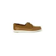 Beige Leren Slip-On Moccasins Clarks , Beige , Heren