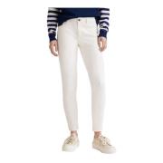 Witte Plain Zip Button Dames Jeans Desigual , White , Dames