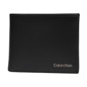 Zwarte Leren Herenportemonnee Calvin Klein , Black , Heren