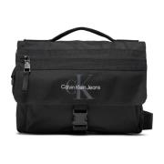 Stijlvolle Zwarte Print Handtas met Schouderband Calvin Klein , Black ...