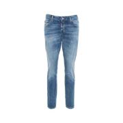 Italiaanse Straight Jeans met Opgezette Zakken Dsquared2 , Blue , Dame...