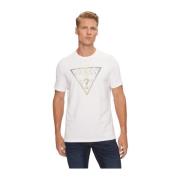 Logo Katoen Stretch T-shirt Guess , White , Heren