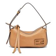 Iconische FF-versierde schoudertas Fendi , Beige , Dames