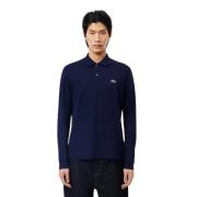 Lange Mouw Polo Heren Donkerblauw Lacoste , Blue , Heren