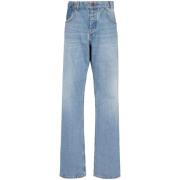 Wijde Pijp Katoenen Jeans Balmain , Blue , Heren