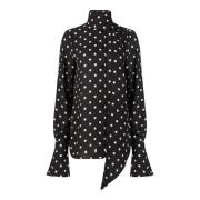 Zwarte Strik Shirt - Stijlvol - Nina Ricci , Black , Dames