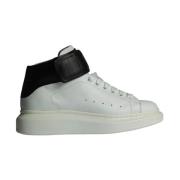 Witte Leren High Top Sneakers Alexander McQueen , White , Heren