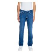 Blauwe Effen Heren Jeans Rits Knoop Tommy Hilfiger , Blue , Heren