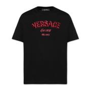 T-shirt met logo Versace , Black , Heren