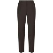 Hoge taille wolmix broek Dolce & Gabbana , Gray , Heren