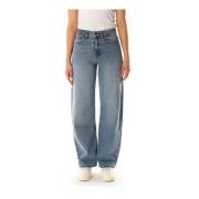 Wide Leg High Waist Jeans Drykorn , Blue , Dames