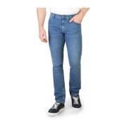 Heren Solide Katoenen Jeans met Knoop en Rits Napapijri , Blue , Heren