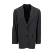 Grijze Wollen Blazer Jas Brunello Cucinelli , Gray , Dames